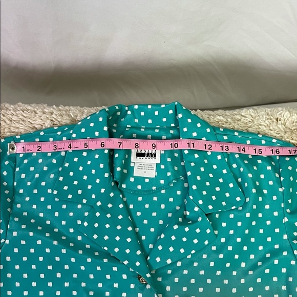 Vintage Leslie Fay Robin’s Egg Blue Dot Dress 8 - Picture 7 of 14